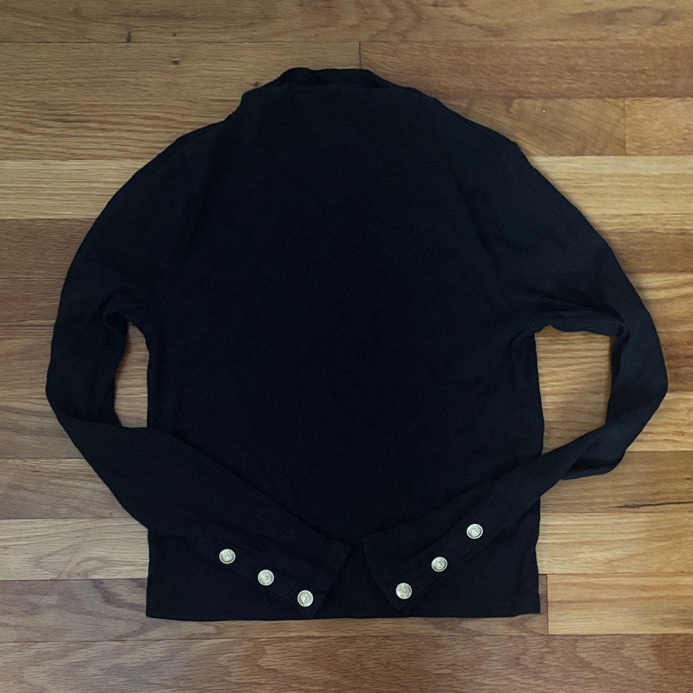 J. Crew Black Ribbed Knit Sweater
